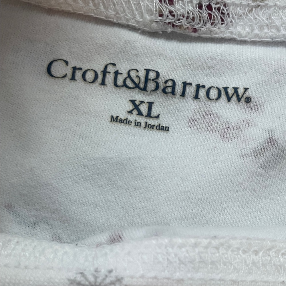 croft & barrow Pink Long Sleeve Turtleneck Top with Small snowman Print - Picture 2 of 2